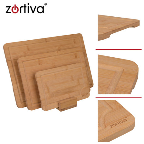 Bambusové prkénko na krájení 3 ks + stojan Zortiva 28065 ~ 2