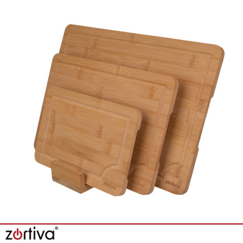 Bambusové prkénko na krájení 3 ks + stojan Zortiva 28065 ~ 6