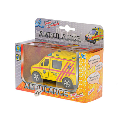 2-Play Traffic Ambulance 11cm kov zpětný chod na baterie se světlem ~ 4