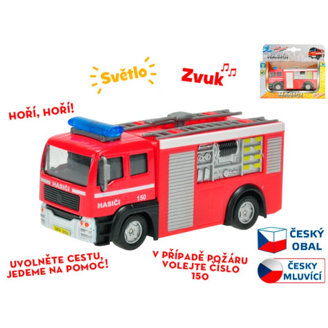 2-Play Traffic Hasiči 12cm kov na zpětný chod na baterie se světlem ~ 2