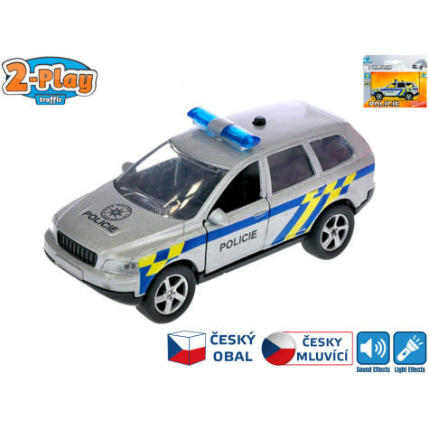 2-Play Traffic Auto Policie 11cm kov zpětný chod na baterie se světlem ~ 1