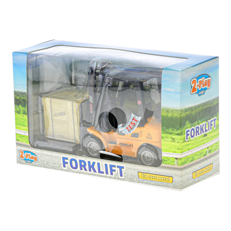 2-Play Traffic Vysokozdvižný vozík 14cm kov zpětný chod na baterie se světlem a zvukem ~ 4