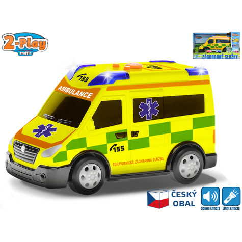 2-Play Traffic Auto Ambulance 13,5cm na baterie se světlem a zvukem ~ 1