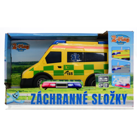 2-Play Traffic Auto Ambulance 13,5cm na baterie se světlem a zvukem ~ 3