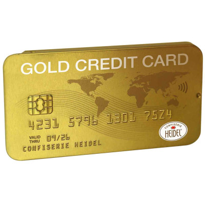 Heidel Miničokoládky gold v plechovce Zlatá kreditní karta 30g