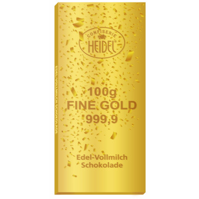 Heidel Čokoláda gold 100g Zlatá cihla 3D