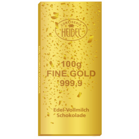 Heidel Čokoláda gold 100g Zlatá cihla 3D ~ 1