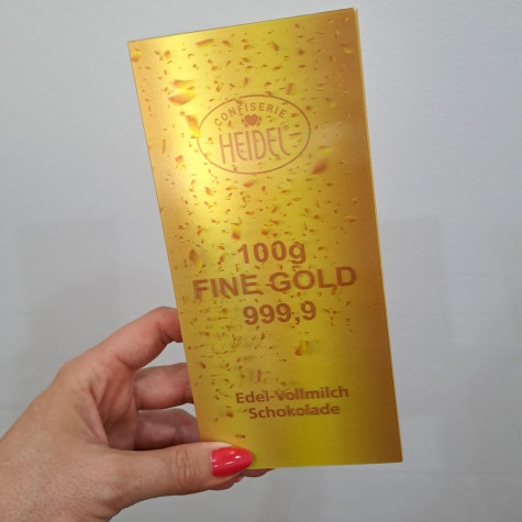Heidel Čokoláda gold 100g Zlatá cihla 3D ~ 2