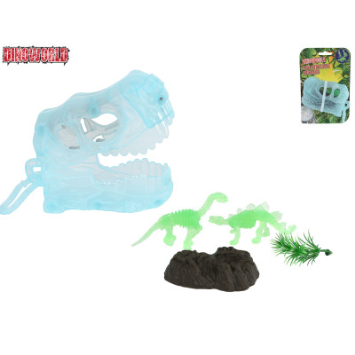 Dinoworld 3D přívěsek na klíče dinosaurus 11cm svítící ve tmě s doplňky
