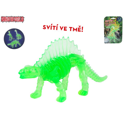 Dinoworld Dinosaurus 8-9cm svítící ve tmě 3 ks na kartě