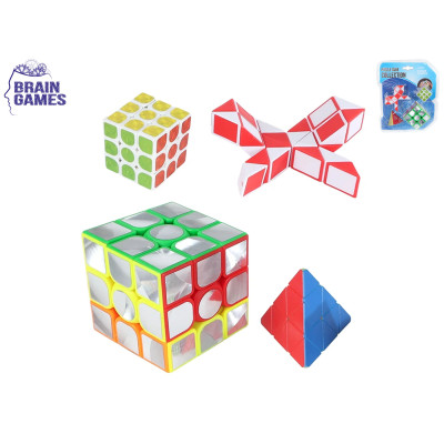 Brain Games Puzzle cube Sada hlavolamů mix 4ks na kartě