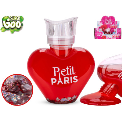 Sliz se třpytkami 300g v lahvičce srdce Petit Paris Super Goo