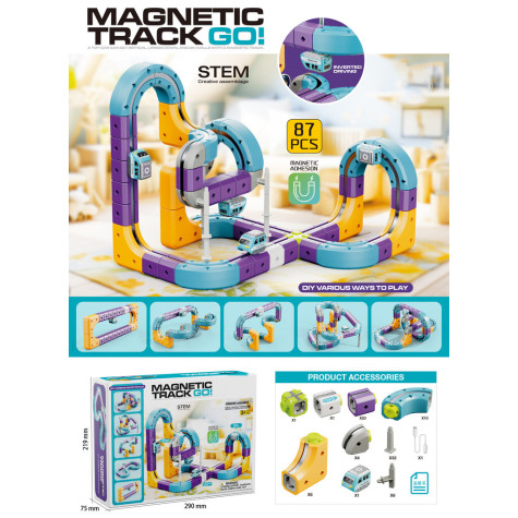 Magnetická stavebnice Dráha track go 87 ks ~ 15