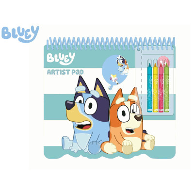 Bluey Blok na malování - omalovánky se šablonami, samolepkami a fixami 4ks