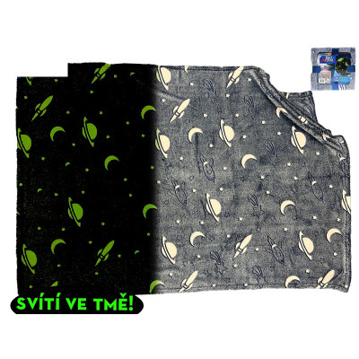 Deka svítící ve tmě 100x150cm Vesmír Space Xplorers