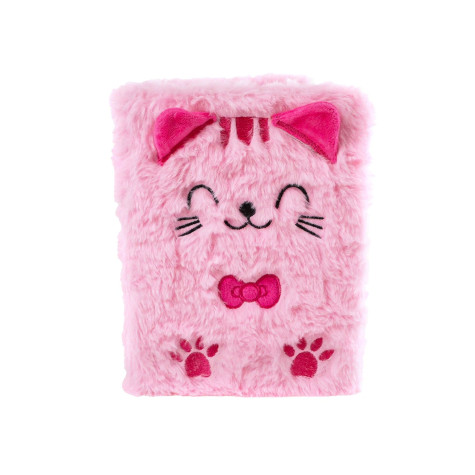 Zápisník plyšový Kočka růžový 15x21,5cm 80stran Glamour ~ 1