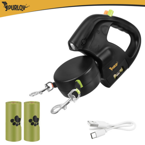 Samonavíjecí dvojité vodítko s baterkou 3m 11kg Purlov 27852 ~ 4