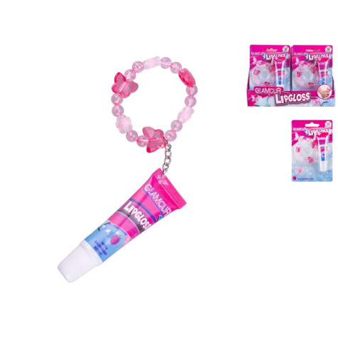 Lesk na rty 12ml s přívěskem příchuť malina Glamour ~ 1