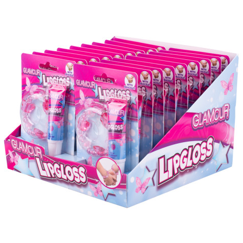 Lesk na rty 12ml s přívěskem příchuť malina Glamour ~ 2