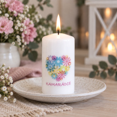 Svíčka s věnováním válec 5x10cm - Kamarádce