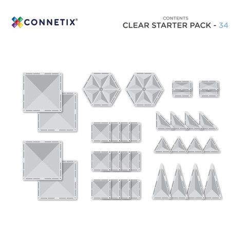 CONNETIX Clear Starter Pack 34 dílů ~ 2