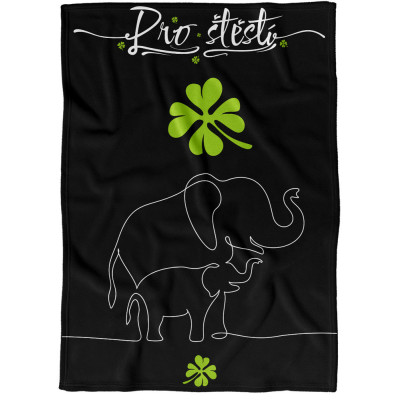 Deka 200 x 140 cm - Sloni pro štěstí