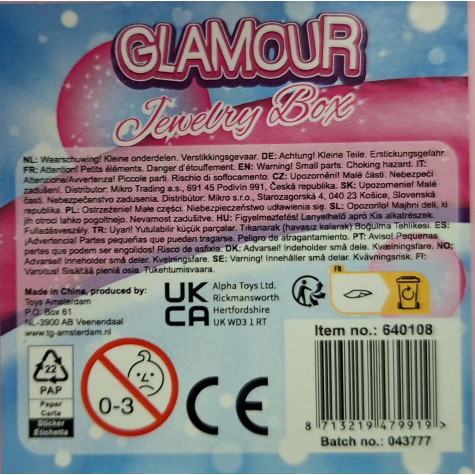 Glamour Sada prstýnků 8 ks v krabičce Králíček ~ 2