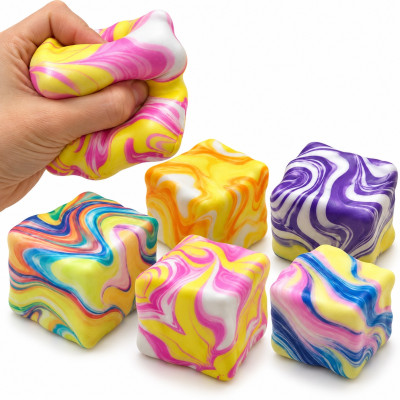 Squishy Marble Cube mramorovaná mačkací kostka 7 cm