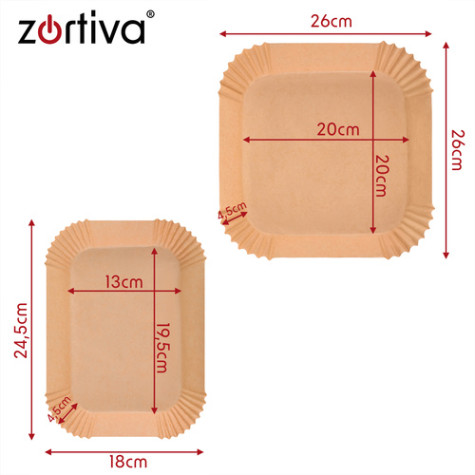 Papírové formy do fritézy 26 cm a 18x24,5cm 150 ks Zortiva 28025 ~ 8