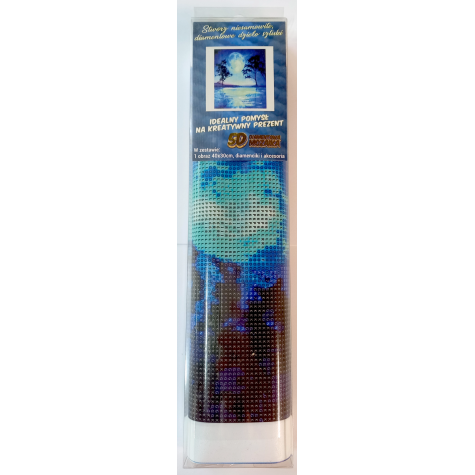 Norimpex Diamantový obrázek malování 30x40cm - Modrý úplněk nad vodou ~ 3