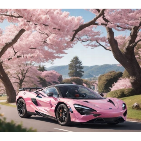 Norimpex Diamantový obrázek malování 30x40cm - Růžové auto ~ 1