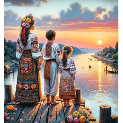 Norimpex Diamantový obrázek malování 30x40cm - Slovanská rodina na mole