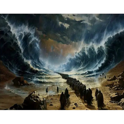 Norimpex Diamantový obrázek malování 30x40cm - Mojžíšův průchod přes moře