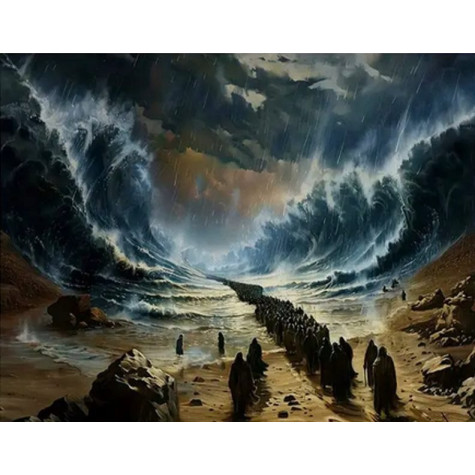 Norimpex Diamantový obrázek malování 30x40cm - Mojžíšův průchod přes moře ~ 1