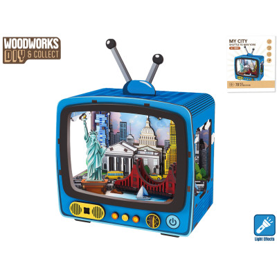 Woodworks DIY Dřevěný New York 78ks na baterie se světlem