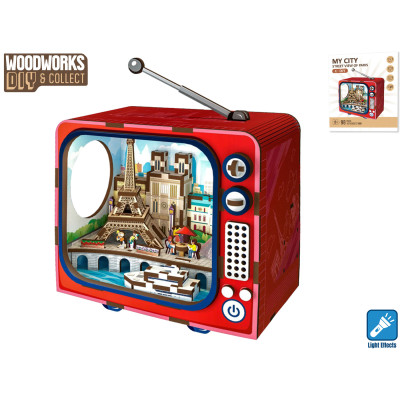 Woodworks DIY Dřevěná Paříž 98ks na baterie se světlem