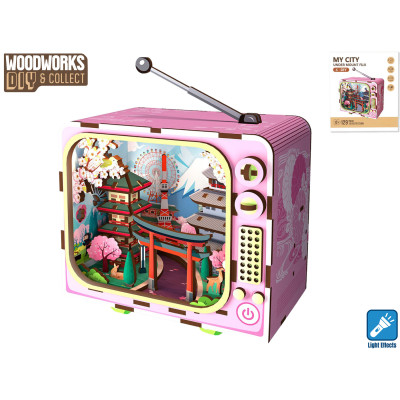 Woodworks DIY Dřevěná Hora Fudži 129ks na baterie se světlem