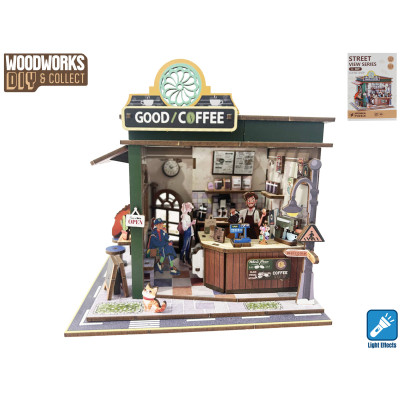 Woodworks DIY Dřevěná kavárna 120ks na baterie se světlem