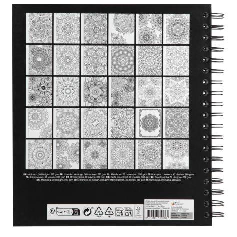 CRAFT ID Colouring book Omalovánková kniha 30 listů - Mandaly ~ 3