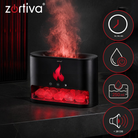Aroma difuzér zvlhčovač vzduchu s kamínky černý Zortiva 28214 ~ 2