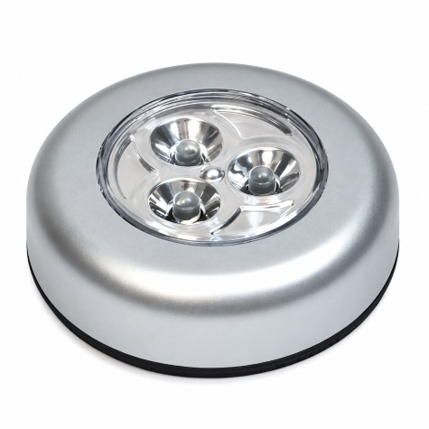 Samolepící lampička 3 LED - stříbrná ~ 1