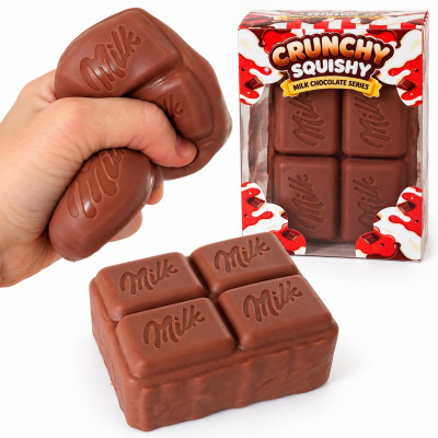 Crunchy Squishy CHOCO mačkací mléčná čokoláda s křupajícím efektem 8 cm