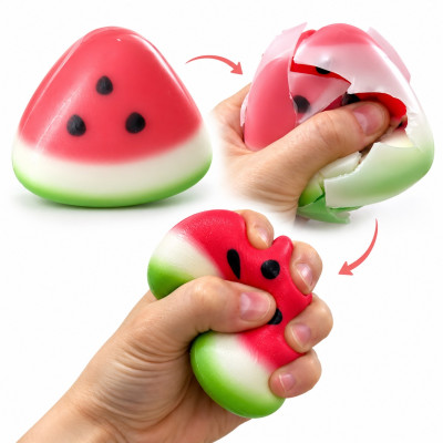 Crack It Squishy WATERMELON antistresový mačkací meloun v krustě 8 cm