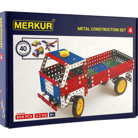 Stavebnice MERKUR 4 40 modelů 602ks 2 vrstvy v krabici 36x26,5x5,5cm ~ 1