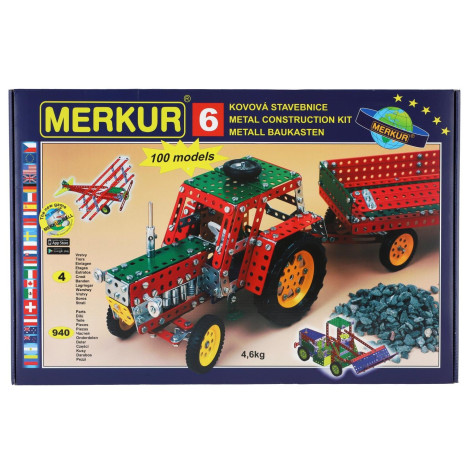 Stavebnice MERKUR 6 100 modelů 940ks 4 vrstvy v krabici 54x36x6cm ~ 1