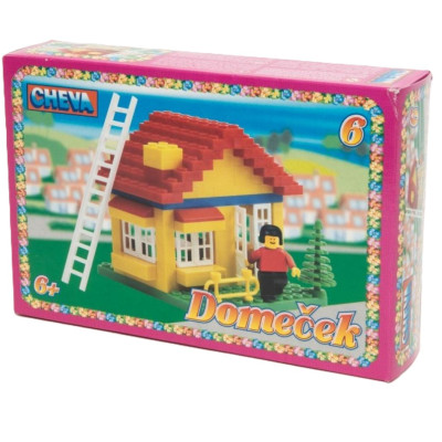 Stavebnice Cheva 6 Domeček plast 86ks v krabici 22,5x15x5cm