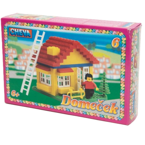 Stavebnice Cheva 6 Domeček plast 86ks v krabici 22,5x15x5cm ~ 1