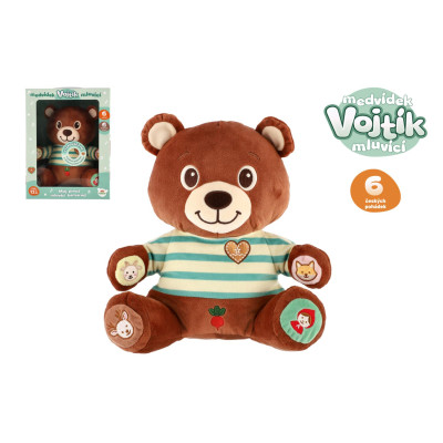 Teddies Medvěd Vojtík pohádkový česky mluvící plyš 22x23cm na baterie