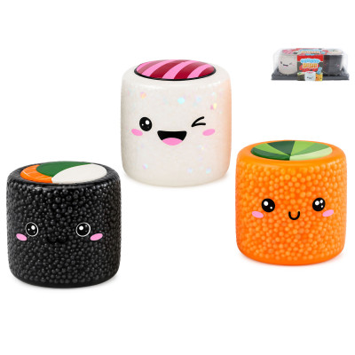 Squishy Sushi Kawaii mačkací 7cm 3ks v krabičce