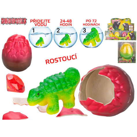 Dinoworld Dinosauří vejce líhnoucí a rostoucí s drahokamem ~ 1